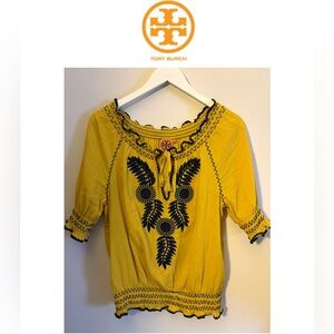 TORY BURCH Mari Peasant/Boho Top, 💯% Cotton